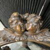 Antique Hand Carved Ornate Cherub Corner Chair