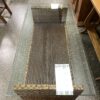 Dark Wicker Open Coffee Table w/ Glass Top