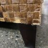 Dark Wicker Open Coffee Table w/ Glass Top