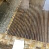 Dark Wicker Open Coffee Table w/ Glass Top