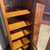 Tall Oak Storage Armoire with Shelves and Right Shoe Compartments