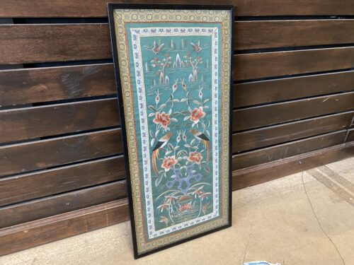 Chinoiserie Silk Embroidery of Birds & Butterflys