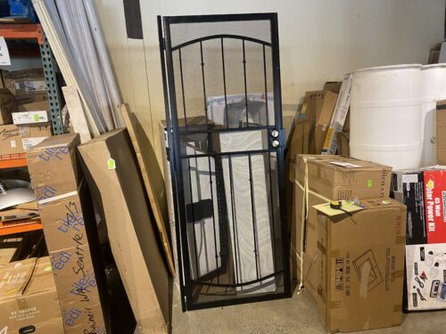 96"x38.5" Black Steel Surface Mount Security Door with Black Screen