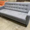 Dark Grey Tufted Long Cushion Couch