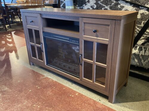 REALLIVING 54" Glass Door Fireplace Console