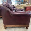 CLASSIC LEATHER Maroon Tufted Armchair w/ Nailhead Trim