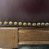 CLASSIC LEATHER Maroon Tufted Armchair w/ Nailhead Trim