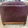 CLASSIC LEATHER Maroon Tufted Armchair w/ Nailhead Trim
