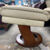 Benchmaster Stress-Free Swivel Reclining Chair w/ Storage Ottoman