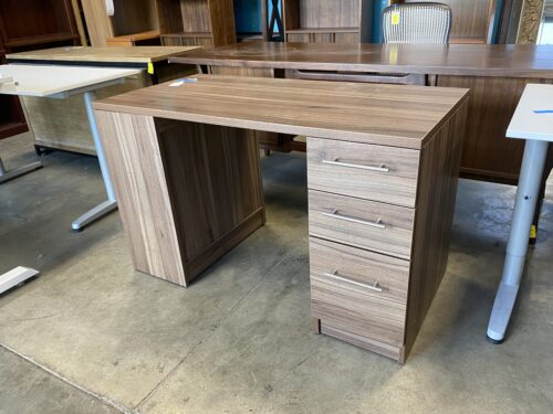 Walnut Veneered Desk with 3 Drawers