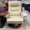 Benchmaster Stress-Free Swivel Reclining Chair w/ Storage Ottoman