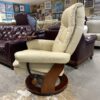 Benchmaster Stress-Free Swivel Reclining Chair w/ Storage Ottoman