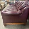 Maroon Leather Studded Couch