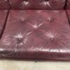 Maroon Leather Studded Couch