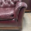 Maroon Leather Studded Couch
