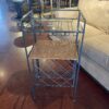 Black Iron Wine Rack with Wicker and Glass Shelves