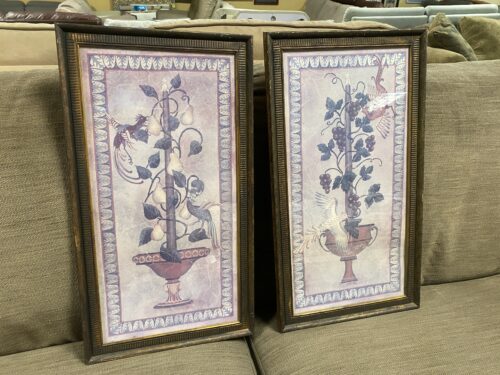 Mediterranean Art of Birds and Fruit Set