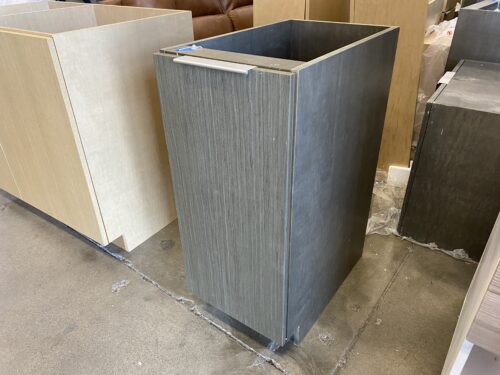 Grey Wood Sliding Compartment Cabinet