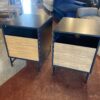 Black Oak Soft Close Nightstands  with Natural Wood Door (Set of 2)