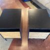 Black Oak Soft Close Nightstands  with Natural Wood Door (Set of 2)