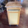 Rolling Butcher Block Kitchen Cart with Storage and Drop Leaf