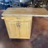Rolling Butcher Block Kitchen Cart with Storage and Drop Leaf