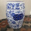 Asian Inspired White & Blue Ceramic Garden Stool