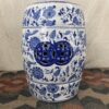 Asian Inspired White & Blue Ceramic Garden Stool