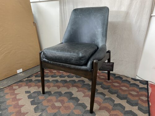 FOUR HANDS Braden Dining Chair in Smokey-Black Leather