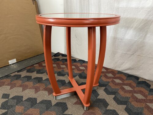Art Deco Orange Mirrored Side Table