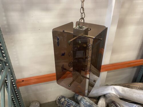 Rectangular Smoked Plexi Glass Chandelier