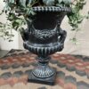 Faux Plant w/ Ornate Black Vase