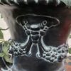 Faux Plant w/ Ornate Black Vase