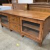 ETHAN ALLEN  Hawke Wood Media Center with Glass Cabinets