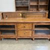 ETHAN ALLEN  Hawke Wood Media Center with Glass Cabinets