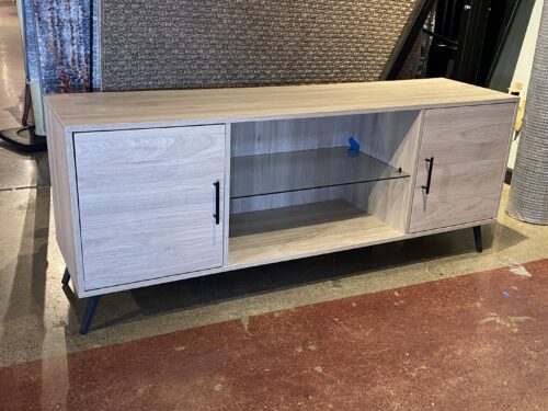 WALKER EDISON Nora 60" Glass Shelf TV Stand