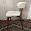 Pair of Modern White & Wood Dining Chairs