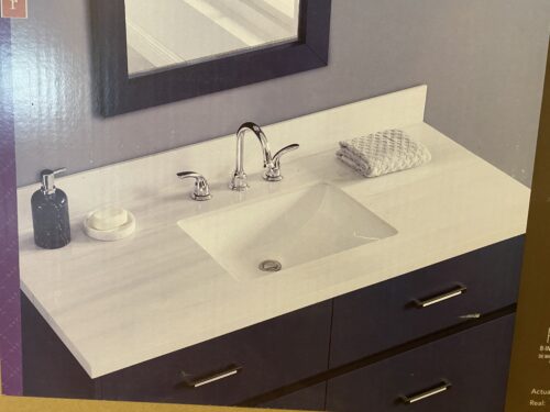 NEW! ALLEN + ROTH Dolomiti Bianco 49" White Sintered Stone Vanity Top Model #2394688