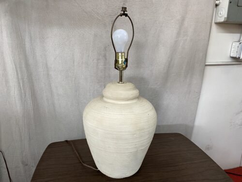 Vintage MCM Ribbed Ceramic Table Lamps
