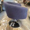 Navy Blue Wool Swivel Chair