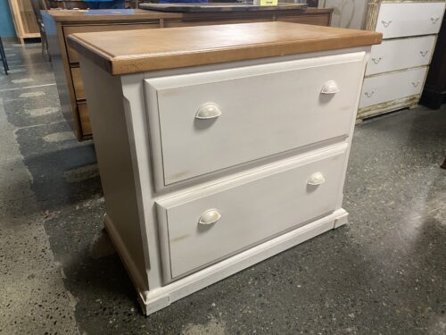 White Drawer Filing Cabinet w/ Key