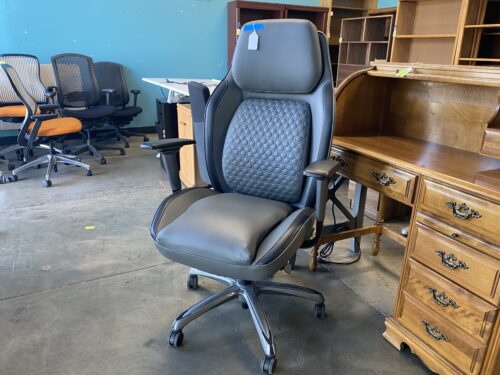 SHAQUILLE O'NEAL Grey Hex Leather Big and Tall Office Chair