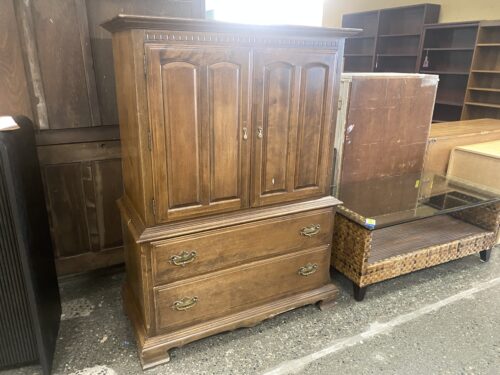 Mid-Century Armoire w/ Bottom Drawers