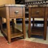 Slim Faux Marble Nightstand/Chairside Table Set (2)