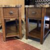 Slim Faux Marble Nightstand/Chairside Table Set (2)