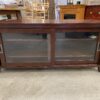Cherry Toned Double Glass Sliding Door Media Center