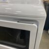 GE White Front-Load Dryer with Black Glass Door