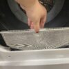 GE White Front-Load Dryer with Black Glass Door