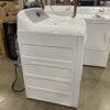 GE White Front-Load Dryer with Black Glass Door