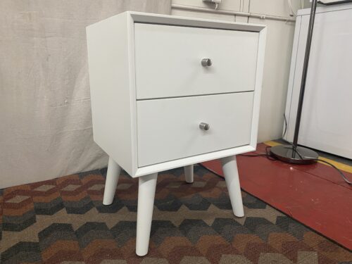 Modern White 2-Drawer Nightstand